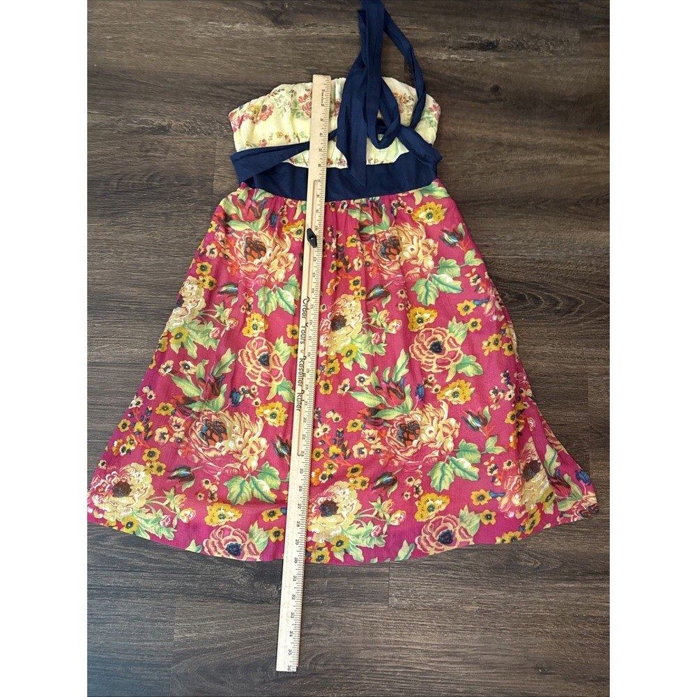 Anthropologie Maeve Yellow and Pink Blissful Days Strapless Dress Size 4 Summer - Picture 7 of 8